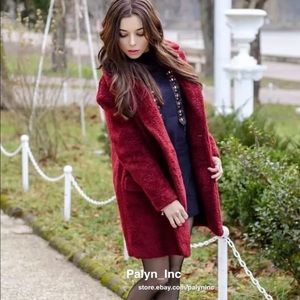 ❤️ SOLD OUT ❤️ ZARA BURGUNDY TEXTURED COAT